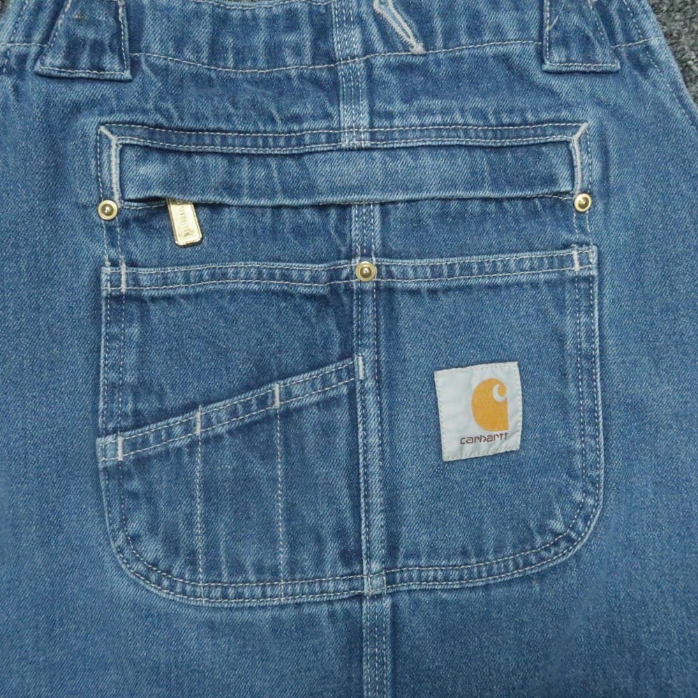 Carhartt Overalls Men 40x34 Loose Fit Denim Bib Straps Workwear 104672 - Picture 3 of 12